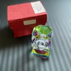 多色ガラス　イルカ彫刻オブジェ