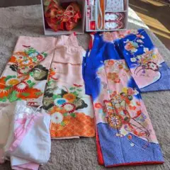 双子・姉妹に】七五三 3歳 着物 被布コート セット 2着まとめ売り