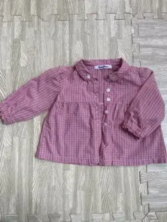 ファミリア フリル　チェック　ブラウス　サイズ80