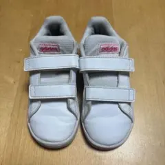 adidas キッズスニーカー 16cm 白×ピンク ベルクロ
