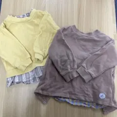 BEAMS mini トレーナー 90 2点セット 黄色 ブラウン