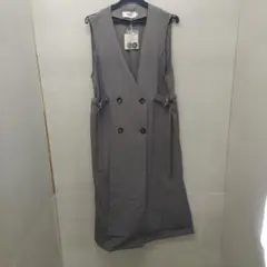 3357 新品 タグ付き アズールグレーロング ジレ S サイズ