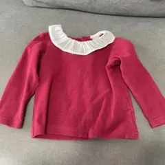 プティマイン　赤いフリル付きトップス サイズ90