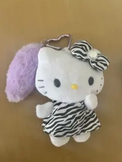サンリオ　ハローキティ　ぬいぐるみキーホルダー　カラビナ　ゼブラ柄　ヒョウ柄