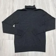 UNIQLO エクストラファインメリノタートルネックセーター ダークグレー　S
