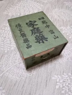 越中富山 家庭薬 木箱 레트로 アンティークヒルヤのシール有り