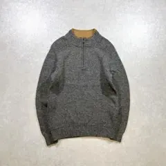00s PENDLETON ハーフジップ ウールニット セーター 襟元スエードのサムネイル