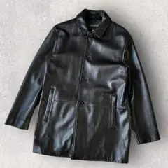 【バナナリパブリック】カーコート レザーコート カバーオール 黒 バナリパ 古着