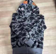 A BATHING APE 迷彩パーカー シャークパーカー グレー
