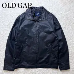 OLD GAP 00s フェイクレザー ブルゾン 黒 コーティングコットン PU