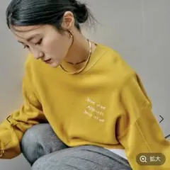 GLOBAL WORK スウェットライク クループルオーバー マスタード M