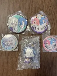 リゼロ 缶バッジ ラバーストラップ ミニフィギュア エミリア レム ラム