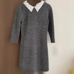 セシルマクビー　CECILmcbeeレース襟付きグレーワンピース　入園入学