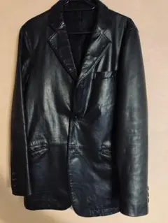 ブラック レザー テーラードジャケット
