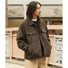 COMOLI 22SS ストライプ ワークジャケット 2 COMOLI◇22ss/ストライプワークジャケット/2/コットン/BEG/V01-01024