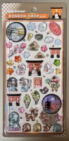 【値下げ】新品!ボンボンドロップシール 【正規品】和柄 古都巡り& 富士山