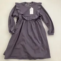 アプレレクール　フリル付き長袖ワンピース 140cm ブルー　新品未使用