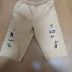 刺繍デザイン ベージュ ハーフパンツ 120cm