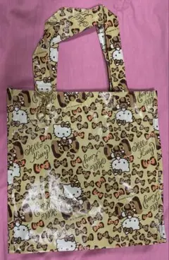 ミニトートバッグ　サンリオ　キティ　リボンヒョウ柄　平成レトロ