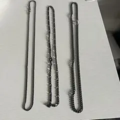 ブラック金属製ネックレス3本セット