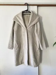 rukkilill フード付きシャギーコート　ベージュ　ルッキリル ウールコート
