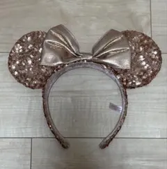 ディズニー　スパンコール　カチューシャ　ピンク