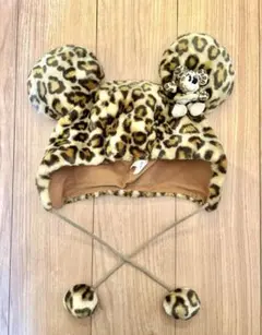 ディズニー ファンキャップ ヒョウ柄 ミニー ポンポン付き