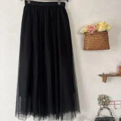 GU 黒チュールスカート