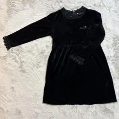 女の子　ベロア素材　黒　ワンピース　140 Lemonade キラキラ付き