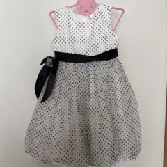 子供用 ドレス ピアノ 発表会 白 黒 120cmのサムネイル