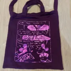 アコモデ ディズニー　メタリックプリント　2wayトートバッグ　パープル