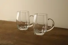 未使用 2客セット 昭和レトロ ガラスタンブラー マグカップ レトロポップ