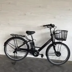 電動アシスト自転車 黒 前面バスケット付きバッテリー8.9ah - メルカリ