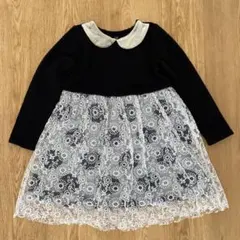 キッズ ワンピース 130 ブラック レース フォーマル