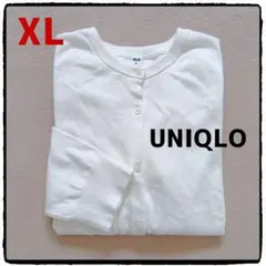 UNIQLO UVカットクルーネックカーディガン オフホワイト XL