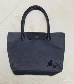 KALDI 猫刺繍 トートバッグ グレーのサムネイル