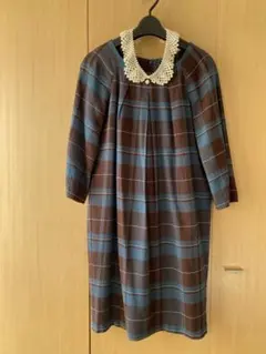 値下げ！INED チェック柄七分袖ワンピース