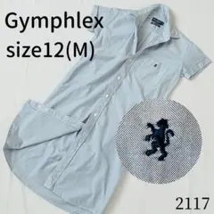Gymphlex シャツワンピース ブルー コットン 半袖