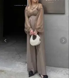 【AMERI】NET TULLE TOP LAYERED ROMPERS ドレスのサムネイル