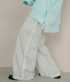 【新品タグ付き】PILIT サイドレースストライプパジャマパンツのサムネイル