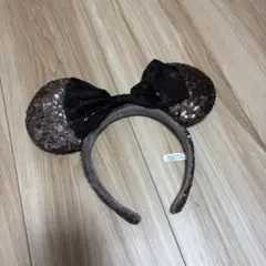 ミッキー耳カチューシャ ブラウン スパンコール