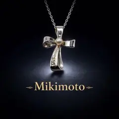 美品 ✨ ミキモト クロス ネックレス SV925 パール シルバー 上品 高級のサムネイル
