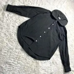 LOWRYS FARM 丸襟シャツ130〜140cm 黒長袖 羽織り女の子キッズ