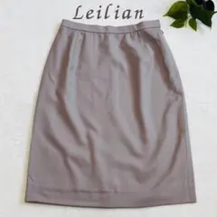 美品 Leilian 高級ウール ひざ丈スカート ピンクベージュ 日本製 Lのサムネイル
