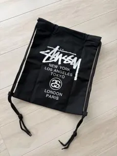 新品未使用　STUSSY ストゥーシー ナップサック 黒　ブラック　ロゴバック