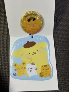 ポムポムプリン アクリルキーホルダー 日焼け 缶バッジセット ダイソー セリアのサムネイル