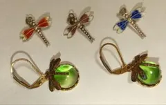 トンボ　とんぼ　両耳ピアス　ペンダントトップ