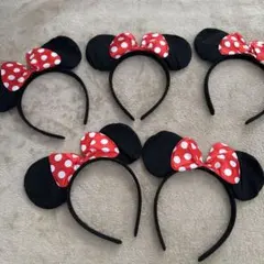 ミニーマウス風カチューシャ5個セット　キッズ用
