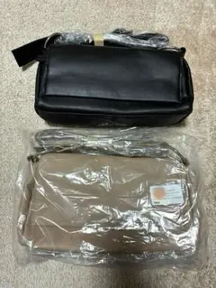 新品！ビアズリー風 レザーボディバッグ ベージュ - メルカリ