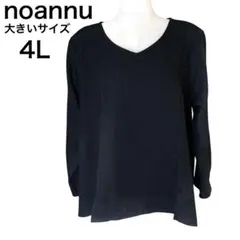 noannu ノアンヌ 4L 大きいサイズ ゆったりブラウス 黒 体型カバー